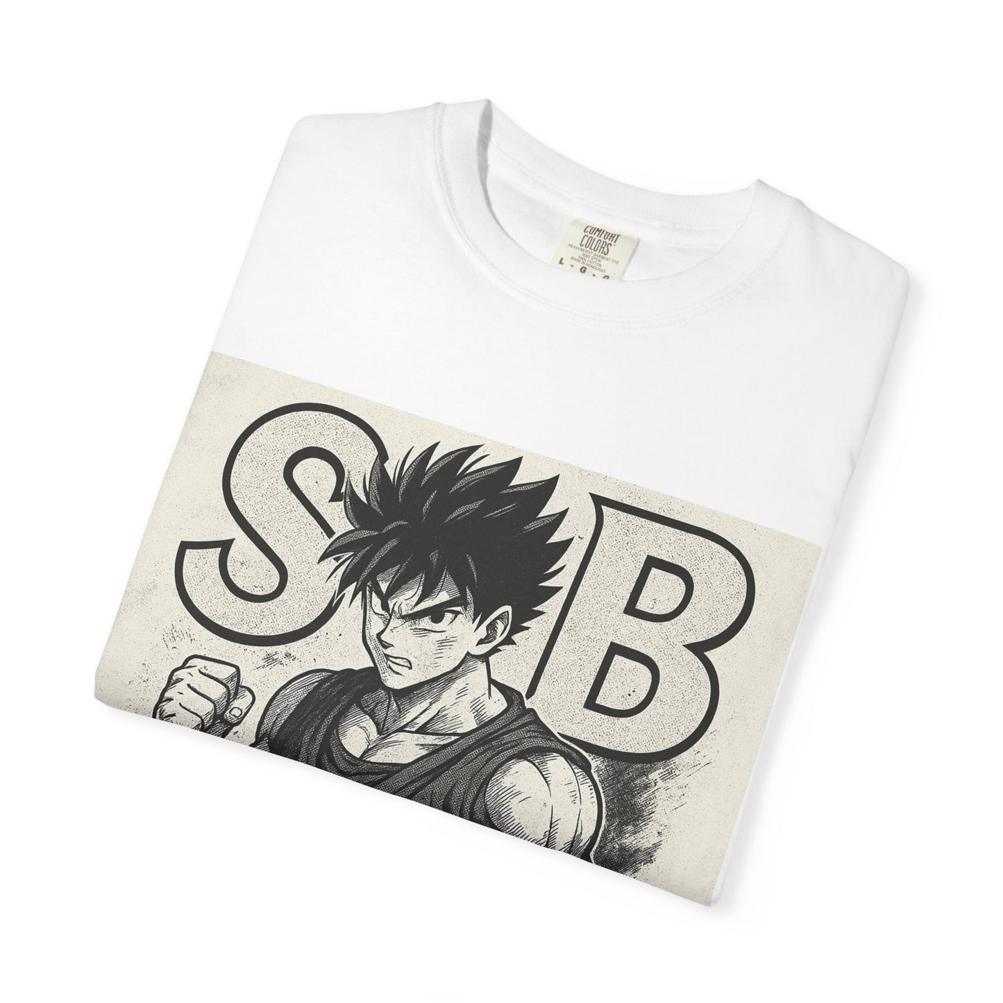 Garment-Dyed T-shirt with Fighter Graphics, Unisex Activewear, Anime-Inspired Tee, Gift for Fans, Casual Streetwear