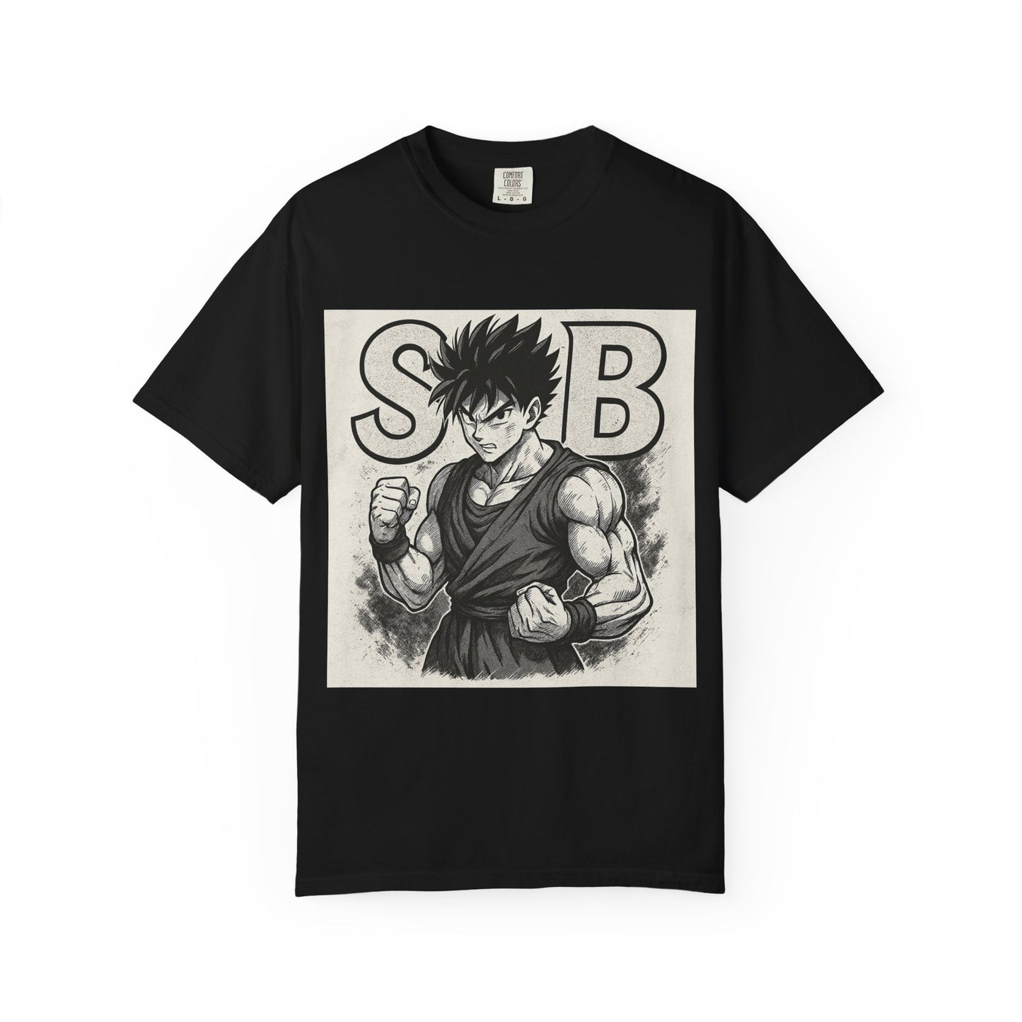 Garment-Dyed T-shirt with Fighter Graphics, Unisex Activewear, Anime-Inspired Tee, Gift for Fans, Casual Streetwear