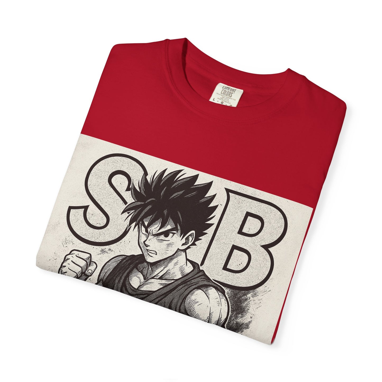 Garment-Dyed T-shirt with Fighter Graphics, Unisex Activewear, Anime-Inspired Tee, Gift for Fans, Casual Streetwear