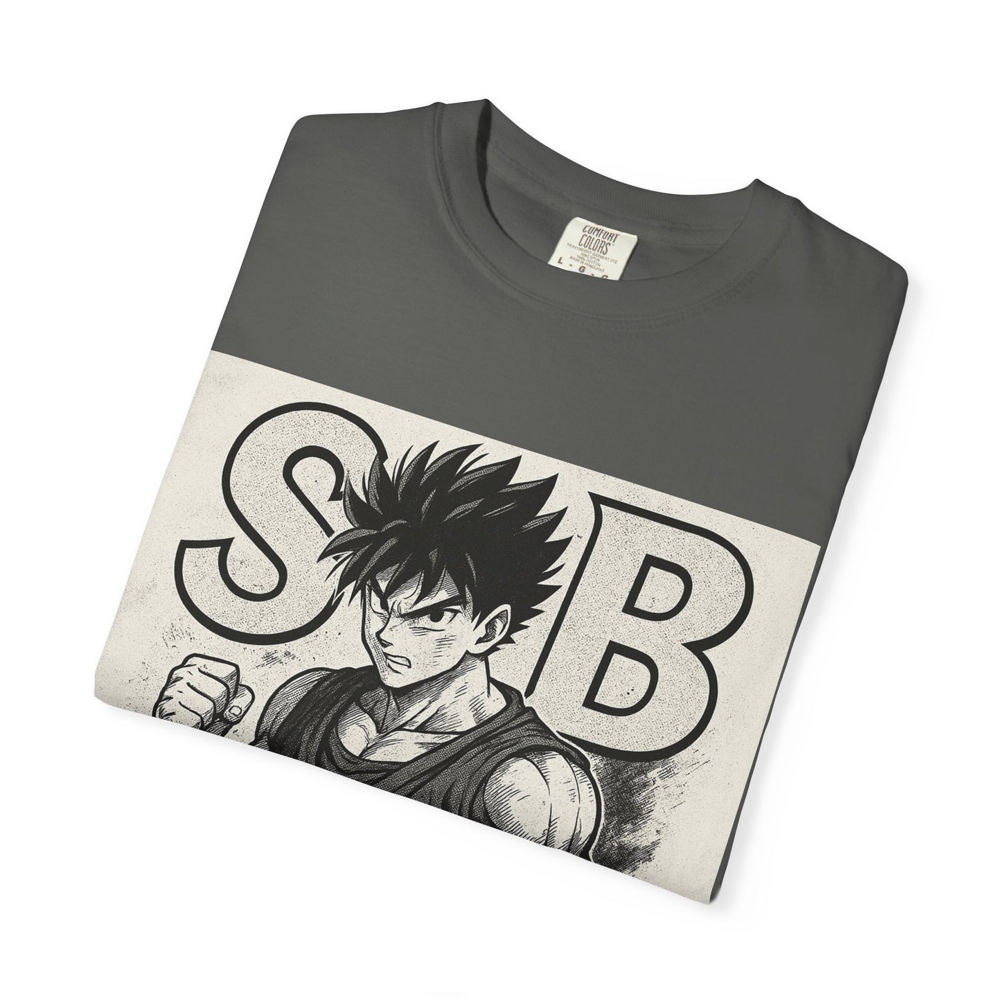 Garment-Dyed T-shirt with Fighter Graphics, Unisex Activewear, Anime-Inspired Tee, Gift for Fans, Casual Streetwear