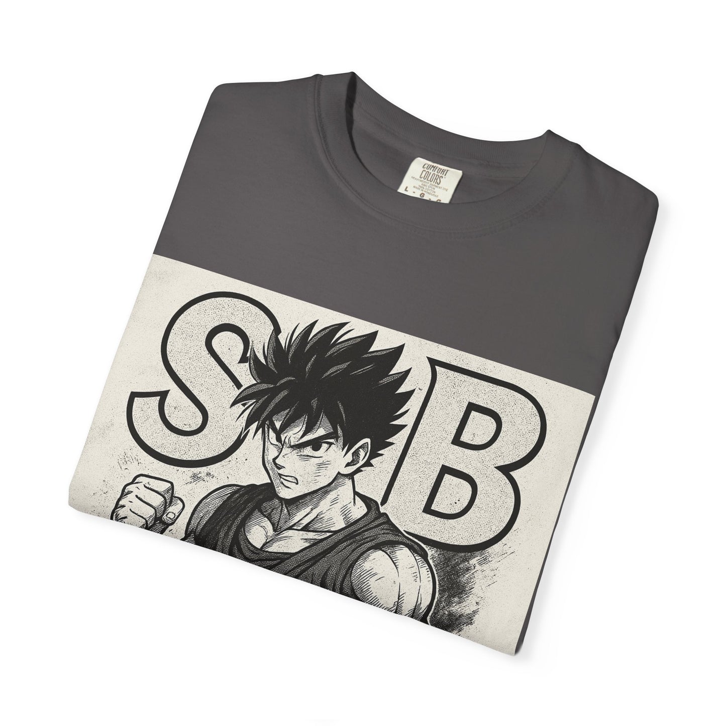 Garment-Dyed T-shirt with Fighter Graphics, Unisex Activewear, Anime-Inspired Tee, Gift for Fans, Casual Streetwear