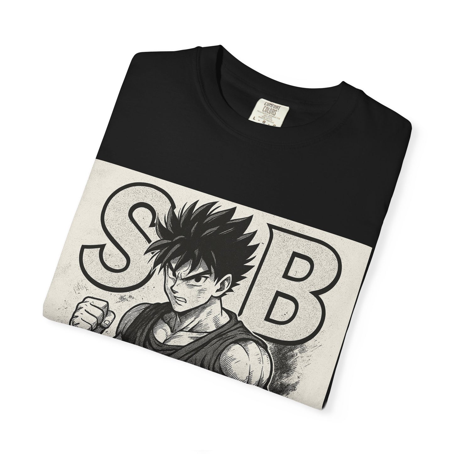 Garment-Dyed T-shirt with Fighter Graphics, Unisex Activewear, Anime-Inspired Tee, Gift for Fans, Casual Streetwear