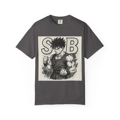 Garment-Dyed T-shirt with Fighter Graphics, Unisex Activewear, Anime-Inspired Tee, Gift for Fans, Casual Streetwear