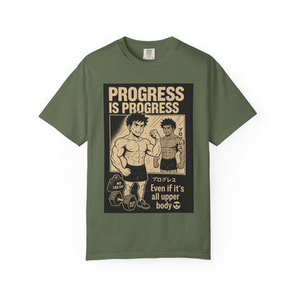 Motivational Fitness T-Shirt, Gym Apparel, Workout Shirt, Progress Is Progress Tee, Unisex Athletic Wear, Unique Gym Gift