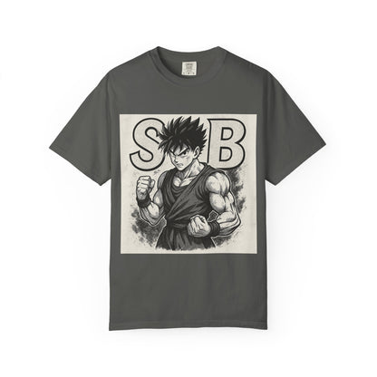 Garment-Dyed T-shirt with Fighter Graphics, Unisex Activewear, Anime-Inspired Tee, Gift for Fans, Casual Streetwear